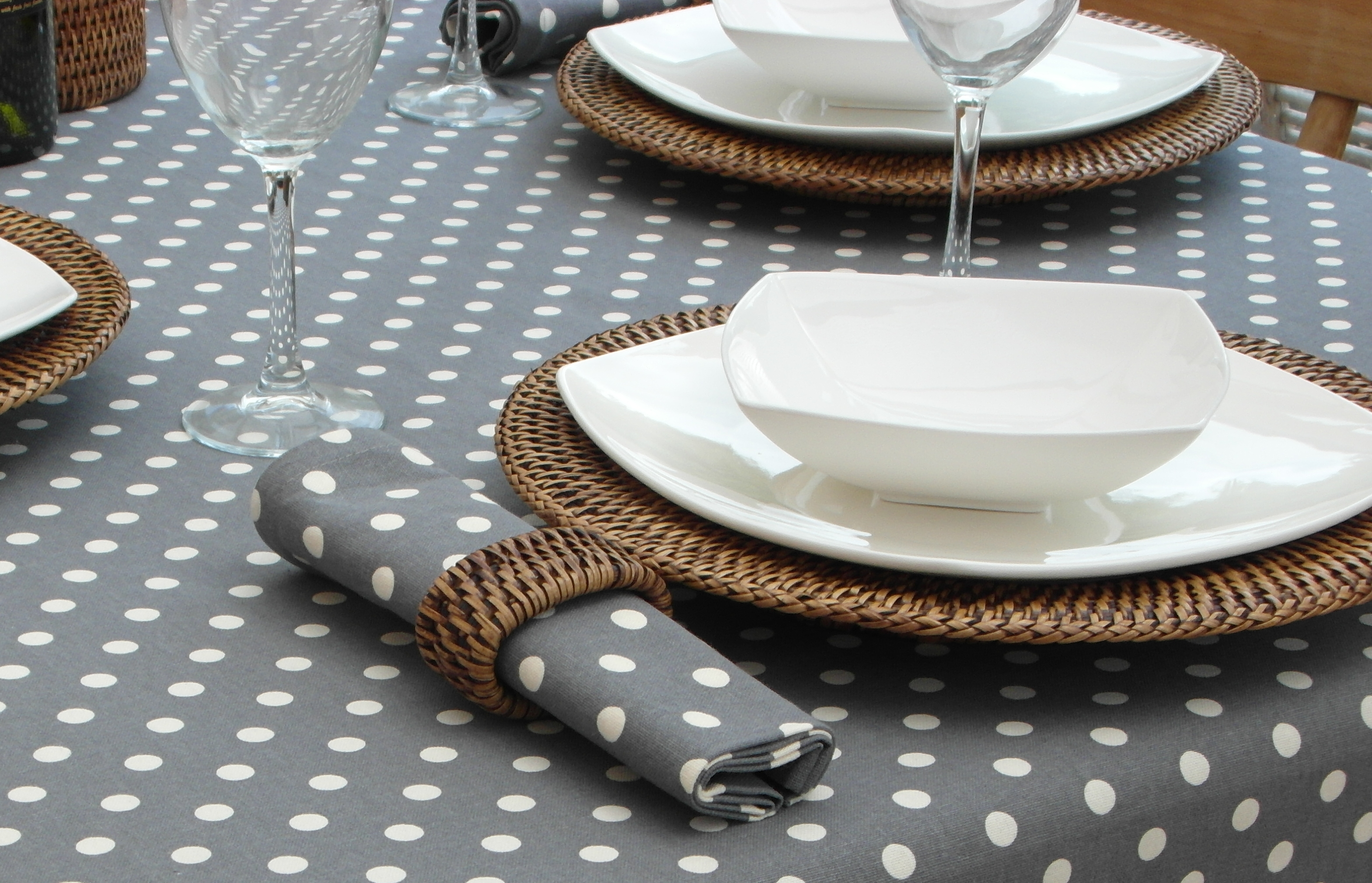 grey oval tablecloth
