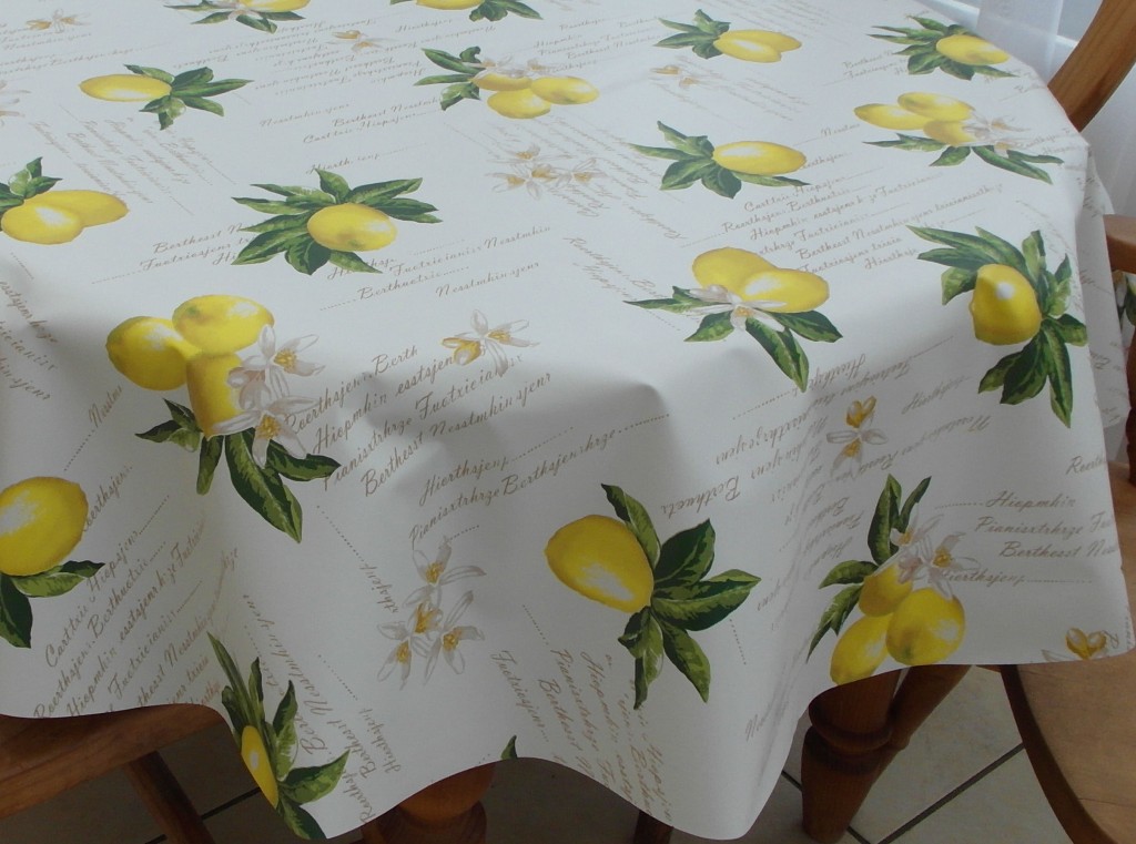 Oval Wipe Clean Tablecloth Lemons The Tablecloth Company