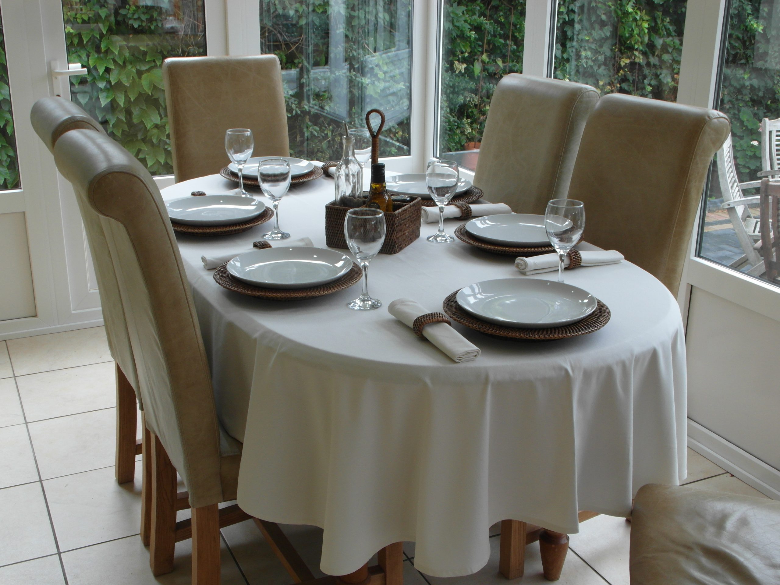 DRILL COTTON CREAM OVAL