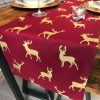wine and gold stag christmas table runner